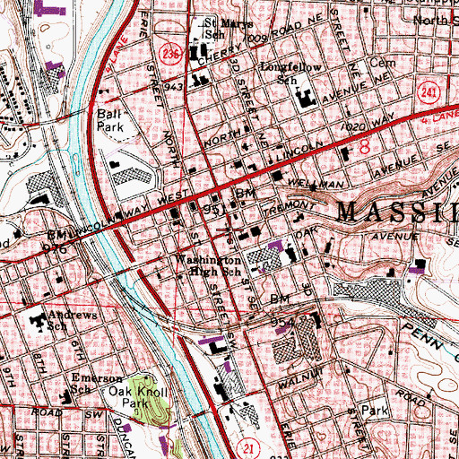 Topographic Map of Salvation Army Citadel, OH