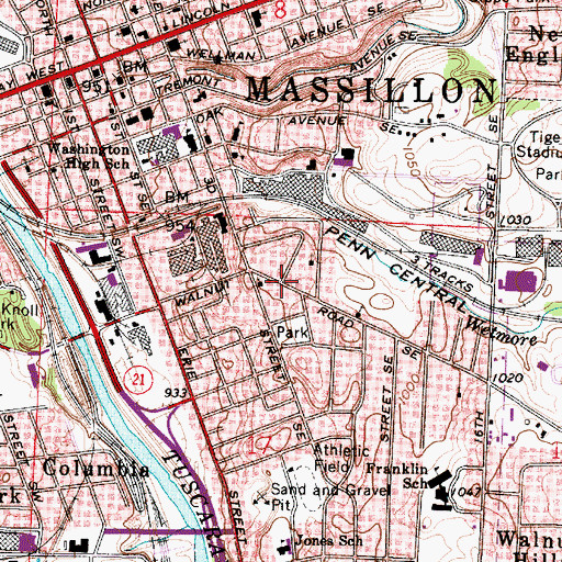 Topographic Map of Walnut Hills Christian Church, OH