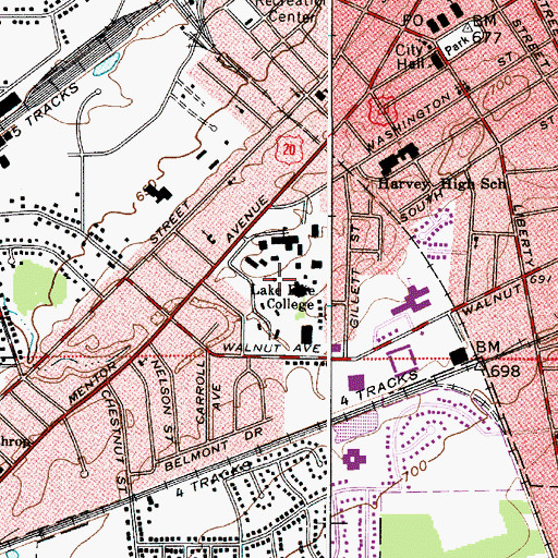 Topographic Map of Lincoln Commons, OH