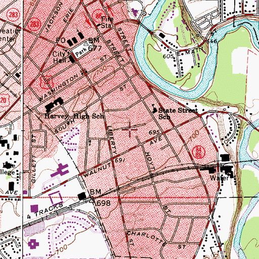 Topographic Map of Lusard Place, OH