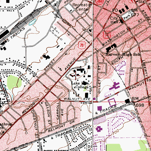 Topographic Map of Murray Library, OH