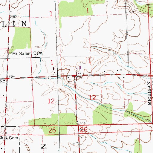 Topographic Map of School Number 4 (historical), OH