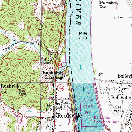 Topographic Map of Rock Run, OH