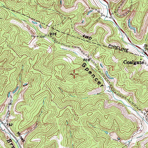Topographic Map of Sunday Creek State Wildlife Area, OH