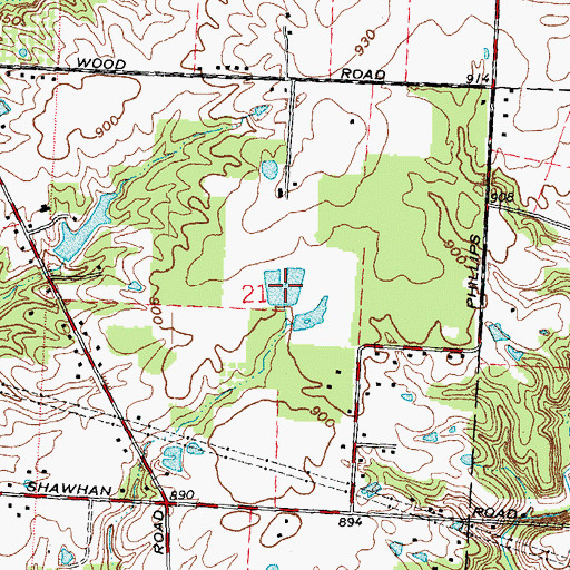 Topographic Map of Baker Creek, OH