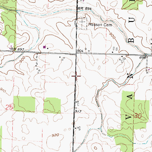 Topographic Map of Hassan (historical), OH
