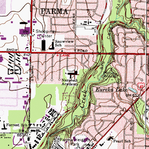 Topographic Map of Nazareth Academy, OH