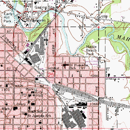 Topographic Map of Franklin Elementary School, OH
