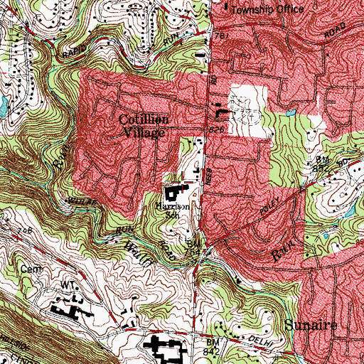 Topographic Map of C O Harrison Elementary School, OH