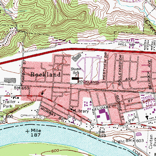 Topographic Map of William R Stone Elementary School, OH