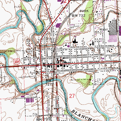 Topographic Map of Putnam County Courthouse, OH