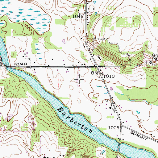 Topographic Map of WHLO-AM (Akron), OH