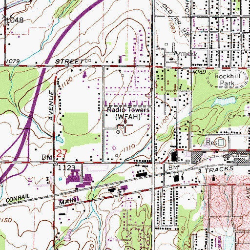 Topographic Map of WDPN-AM (Alliance), OH