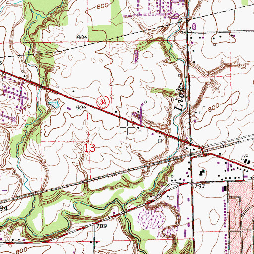 Topographic Map of WQCT-AM (Bryan), OH