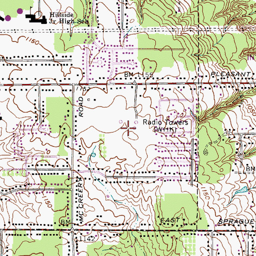 Topographic Map of WHK-AM (Cleveland), OH
