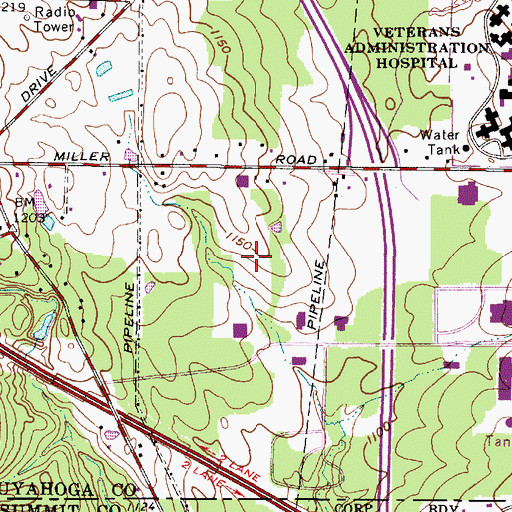 Topographic Map of WRDZ-AM (Cleveland), OH