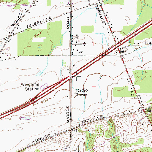 Topographic Map of WWOW-AM (Conneaut), OH