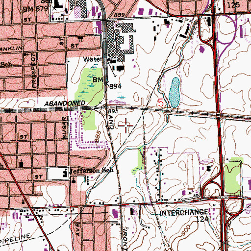 Topographic Map of WCIT-AM (Lima), OH
