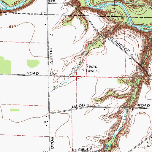 Topographic Map of WVAC-AM (Norwalk), OH