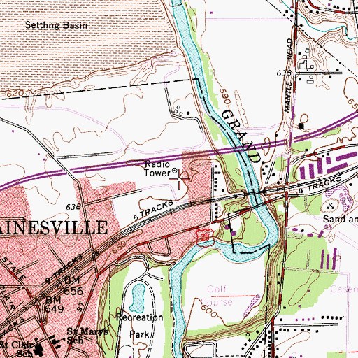Topographic Map of WBKC-AM (Painesville), OH