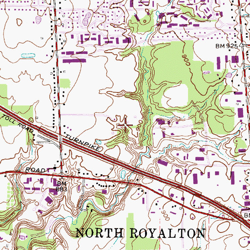 Topographic Map of WCCD-AM (Parma), OH