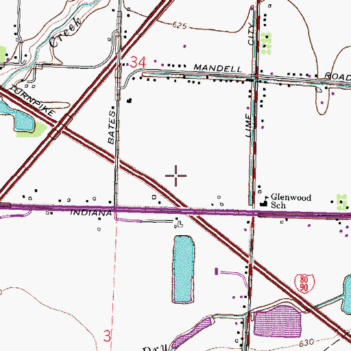 Topographic Map of WVOI-AM (Toledo), OH