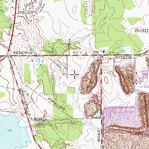 Topographic Map of WKBN-AM (Youngstown), OH