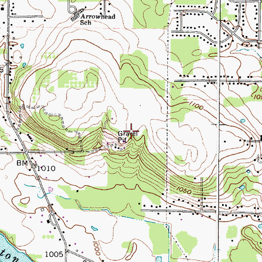 Topographic Map of WZIP-FM (Akron), OH