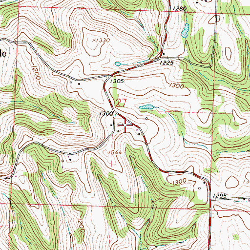 Topographic Map of WBNV-FM (Barnesville), OH