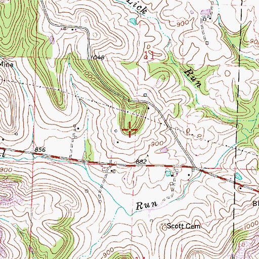 Topographic Map of WWKC-FM (Caldwell), OH