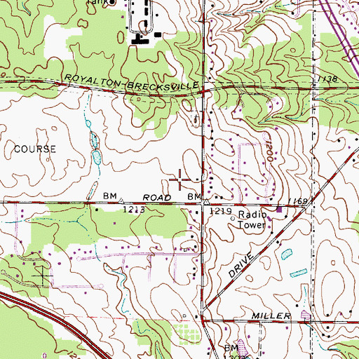 Topographic Map of WCRF-FM (Cleveland), OH