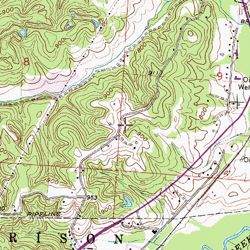 Topographic Map of WYBZ-FM (Crooksville), OH