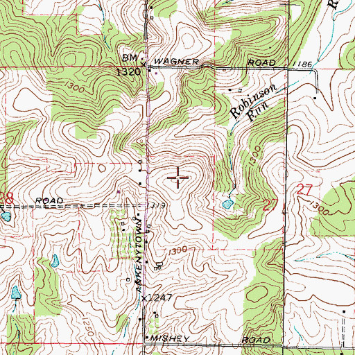 Topographic Map of WJMR-FM (Fredericktown), OH