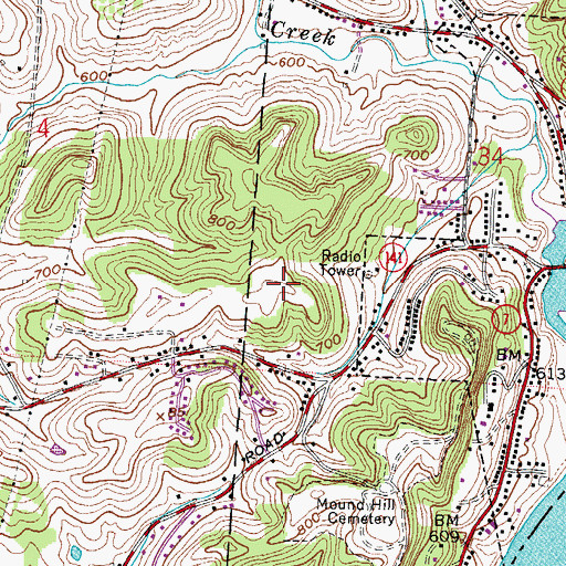 Topographic Map of WGTR-FM (Gallipolis), OH