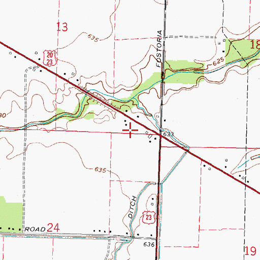 Topographic Map of WRED-FM (Gibsonburg), OH