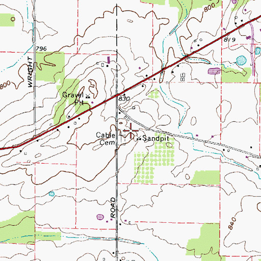 Topographic Map of WNZN-FM (Lorain), OH