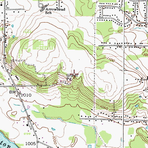 Topographic Map of WQMX-FM (Medina), OH