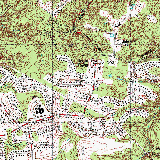 Topographic Map of WRBZ-FM (Milford), OH