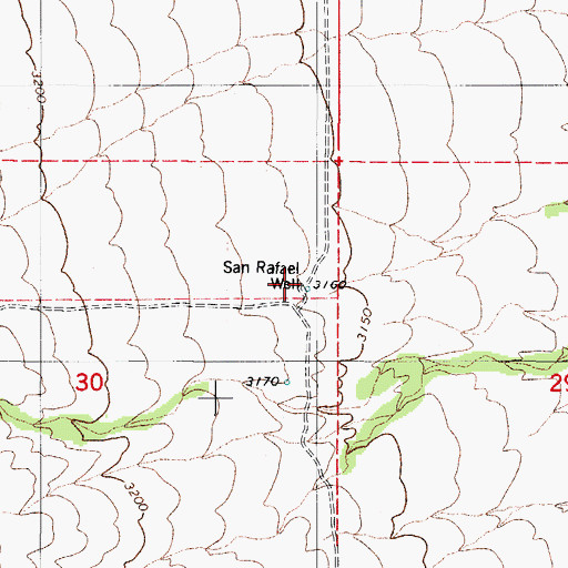 Topographic Map of San Rafael Well, AZ