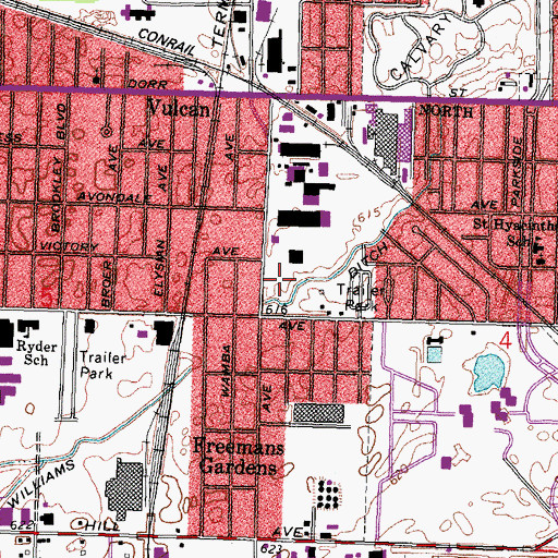 Topographic Map of WWWM-FM (Sylvania), OH