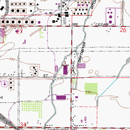 Topographic Map of WKKO-FM (Toledo), OH