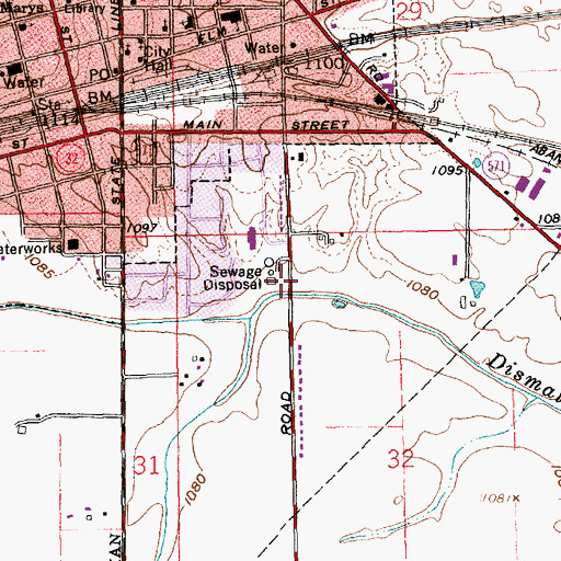 Topographic Map of WBNN-FM (Union City), OH