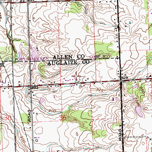 Topographic Map of WZOQ-FM (Wapakoneta), OH