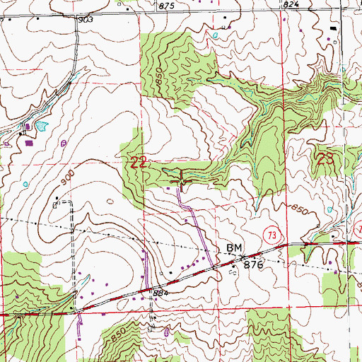 Topographic Map of WPTO-TV (Oxford), OH