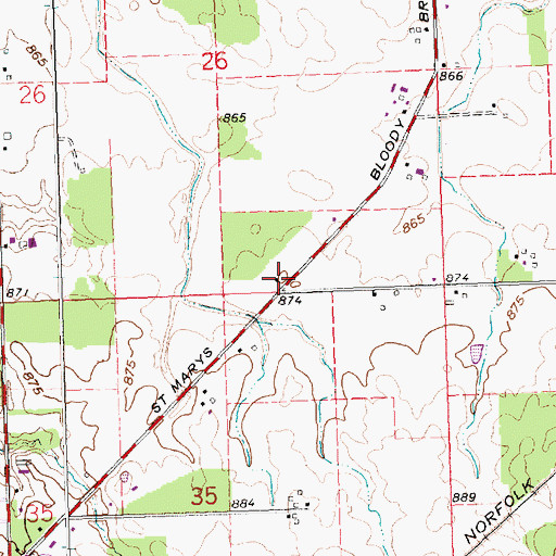 Topographic Map of Yhl School (historical), OH