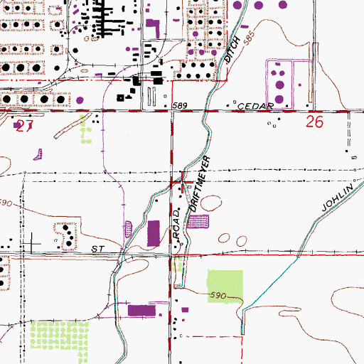 Topographic Map of Amolsch Ditch, OH