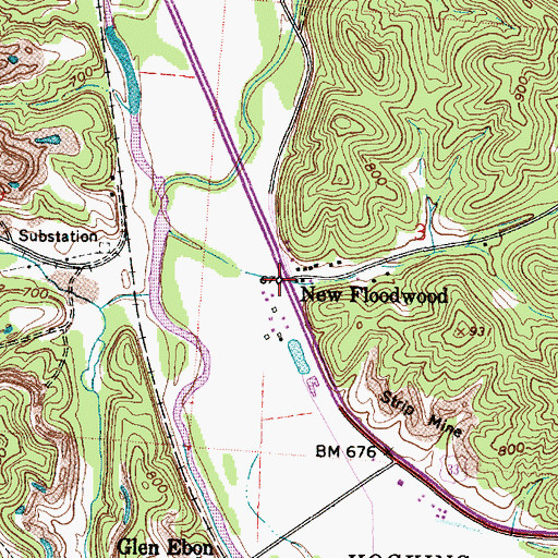 Topographic Map of New Floodwood, OH
