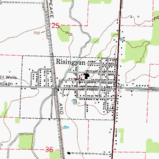 Topographic Map of Risingsun, OH