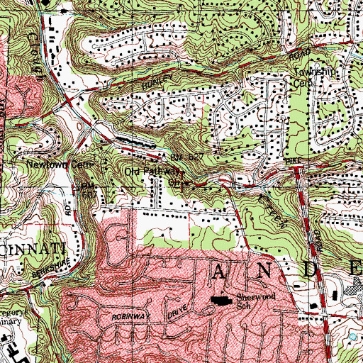 Topographic Map of Old Pathway Church, OH