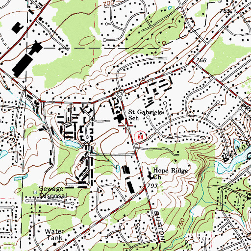 Topographic Map of Saint Gabriels School, OH